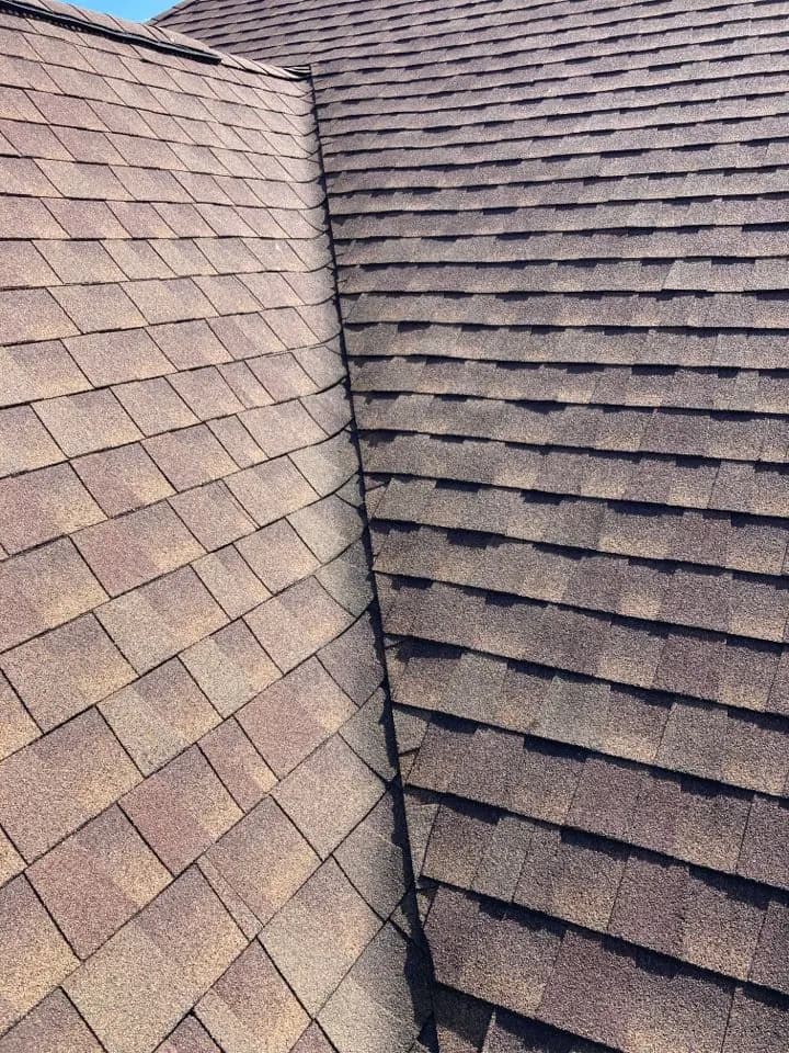 Home in Brentwood job photo: valley repair to a shingle roof