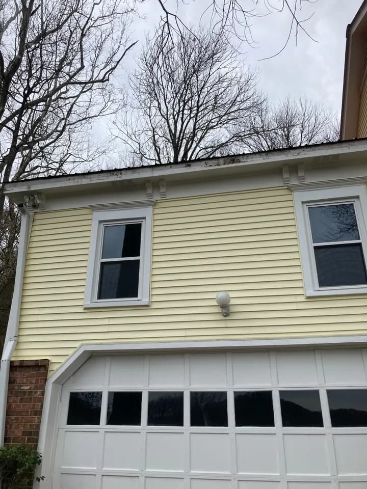 Ice damage gutter repair., Franklin