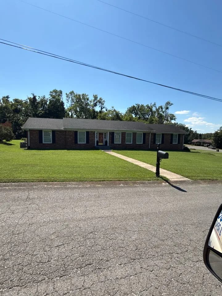 Window wrapping and shed roof., Mt. Juliet