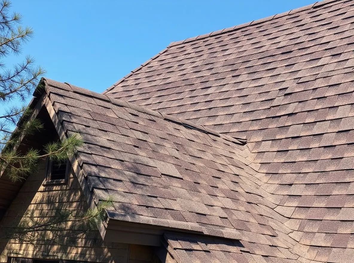 Roof of a home in Brentwood, job photo: valley repair to a shingle roof