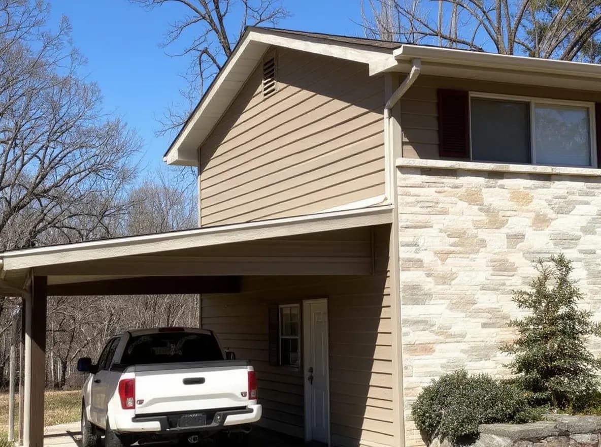 Ranch house with a carport at the top of a long driveway, Loudon