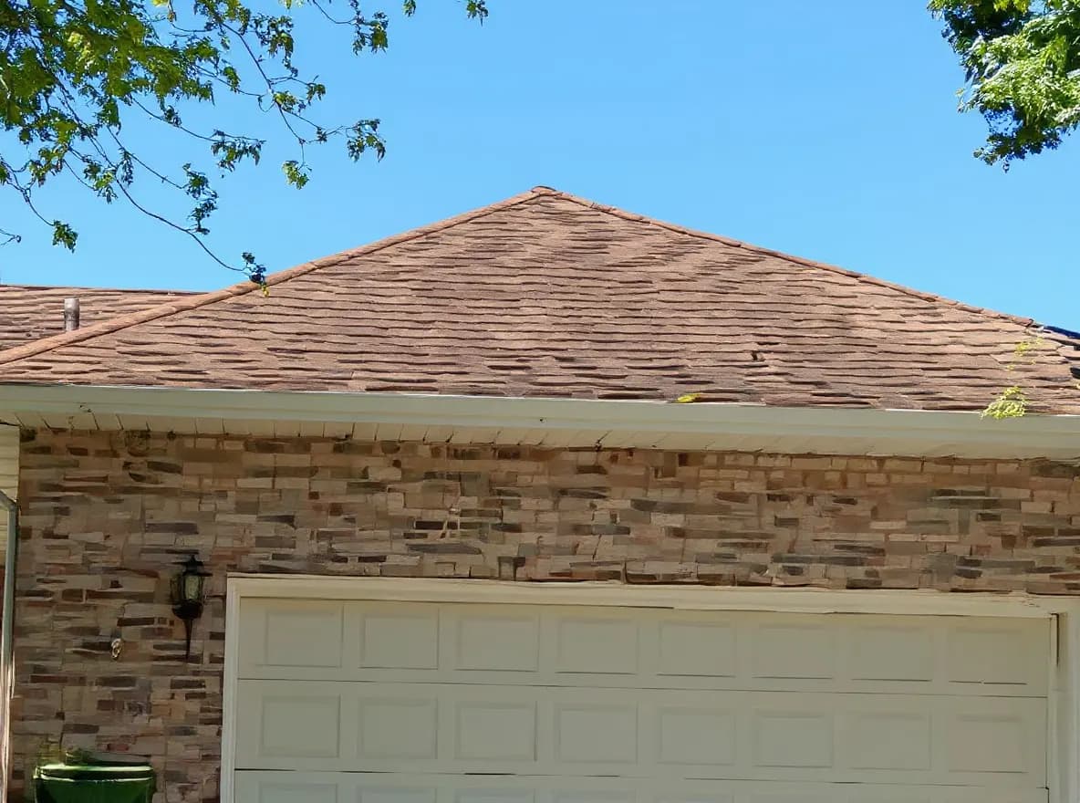 Roof of a home in Maryville: roof flashing repair. Roof leak repair