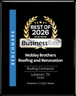 Mobley Brothers Roofing and Renovation LLC is a Best of 2026 BuseinessRate contractor in Lebanon TN