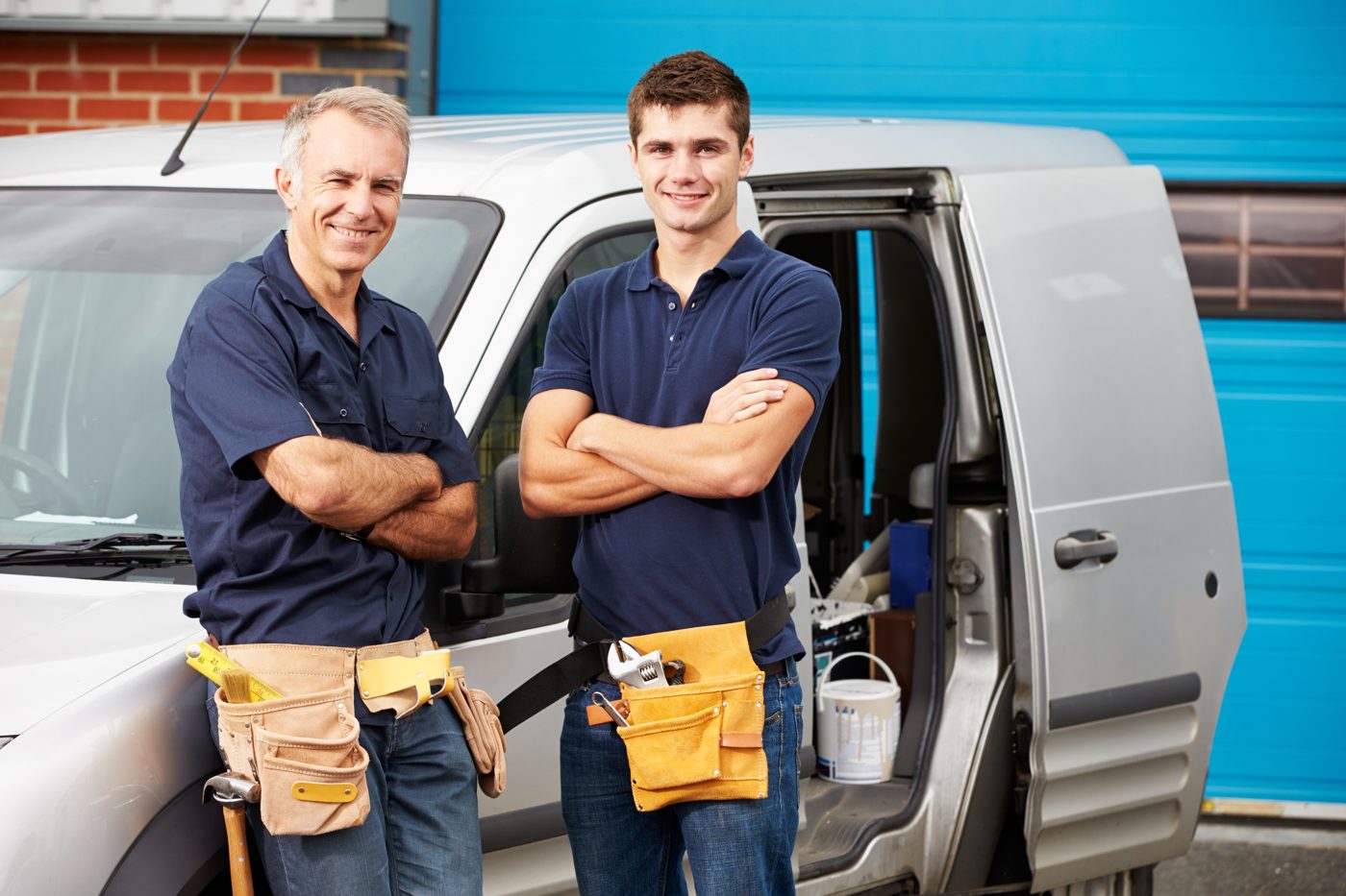 Mobley Brothers roofing team arriving to inspect a roof